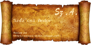 Szücsi Andor névjegykártya