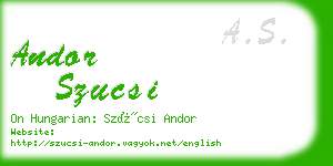 andor szucsi business card